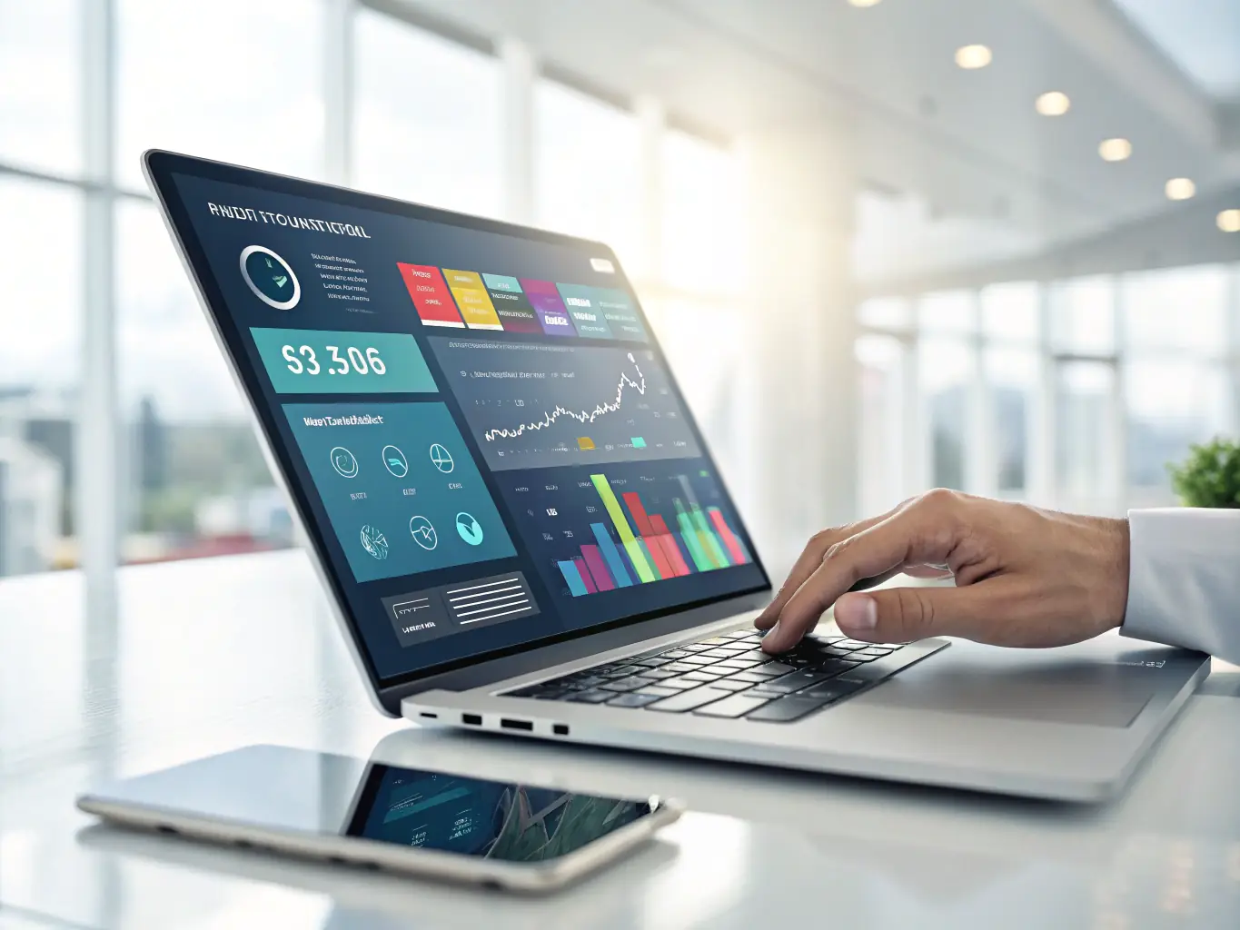 A digital illustration of a customized SAP interface, highlighting its user-friendly design and enhanced functionality.
