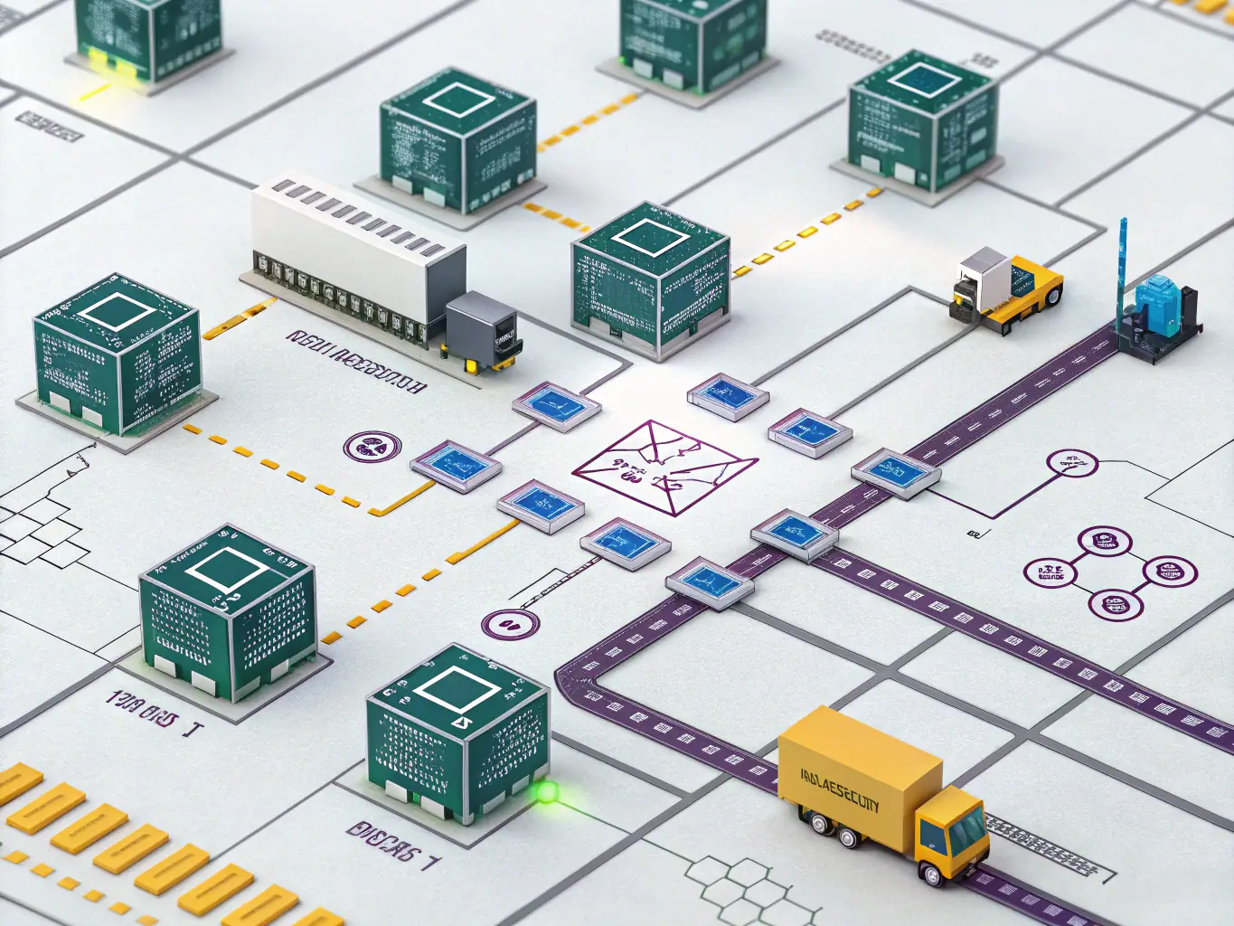 A visually appealing image of a streamlined supply chain process, highlighting efficiency and optimization in the FMCG industry.